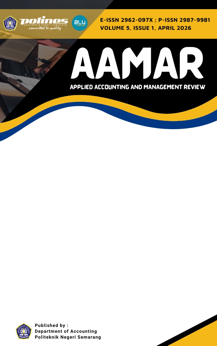 					View Vol. 5 No. 1 (2026): APPLIED ACCOUNTING AND MANAGEMENT REVIEW (AAMAR)
				