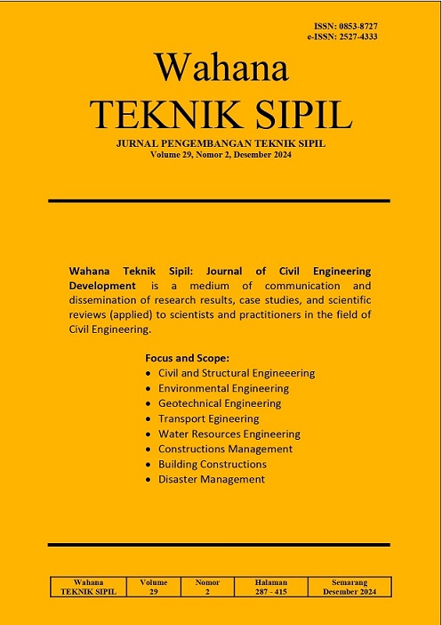 					View Vol. 29 No. 2 (2024): Wahana Teknik Sipil
				